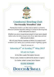 Cranborne A5 Open Day flyer, Douch & Small
