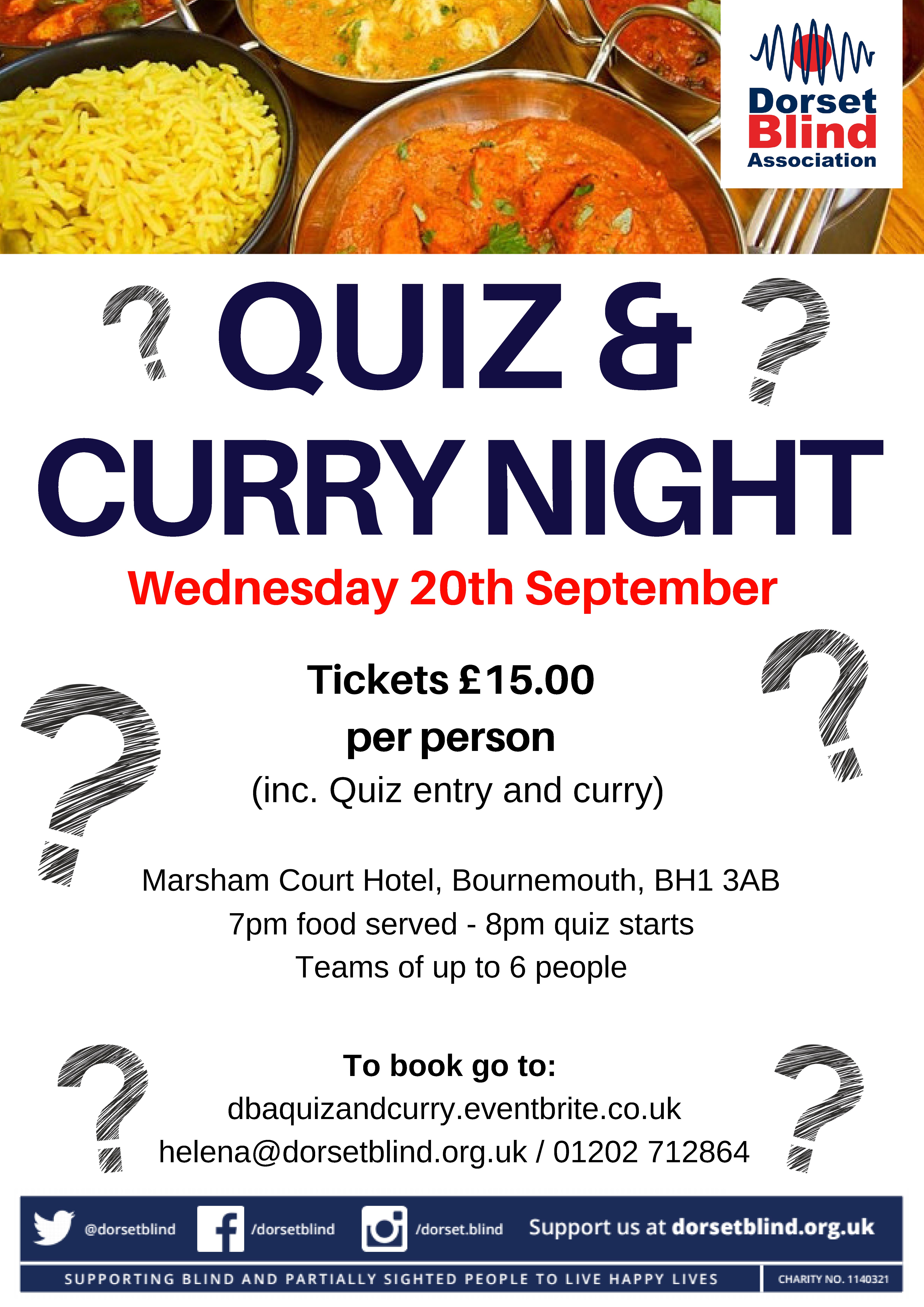 Dorset Blind Quiz & Curry Night, Ives & Shand