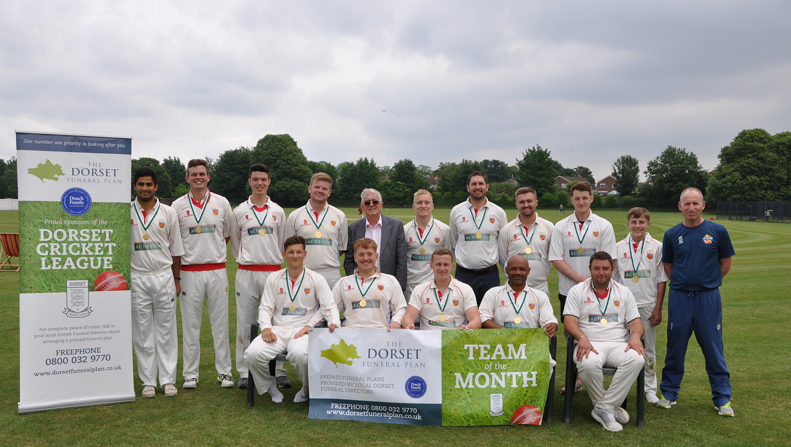 Dorchester CC First Team receive Dorset Funeral Plan Team of The Month for May 2018