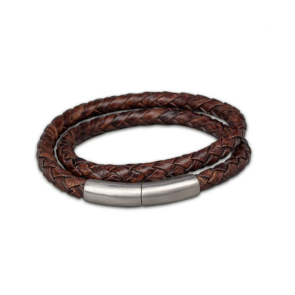 FPU 606-embrace-double-wrap-bracelet-braided-leather-brown