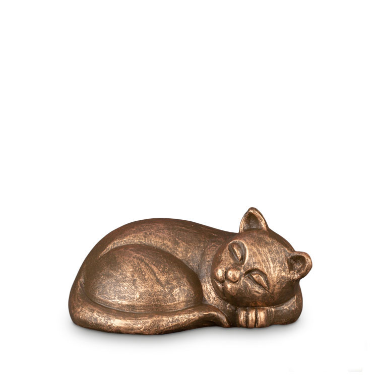 Sleeping Cat Ceramic Pet Urn